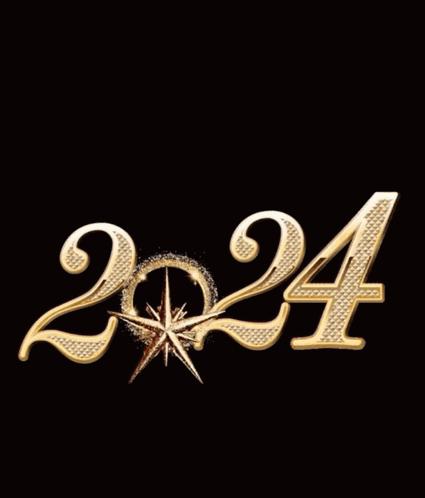 A Fireworks Display With The Year 2024 On It GIF