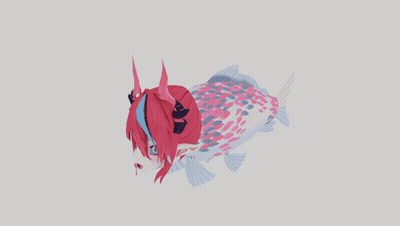 A Fish With Pink And Blue Feathers On It 'S Tail GIF