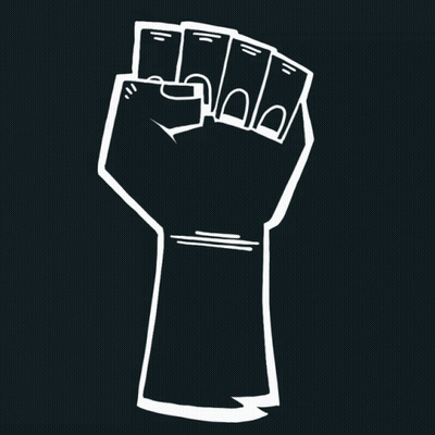 A Fist With The Words " End Police Violence " Written Inside Of It GIF