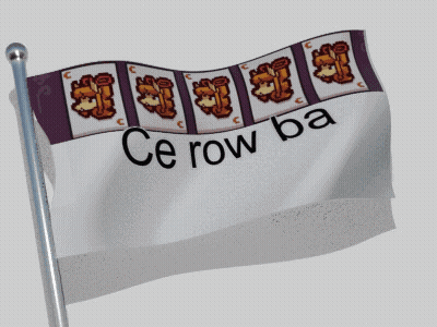A Flag That Says Ce Row Ba Is Flying In The Wind GIF
