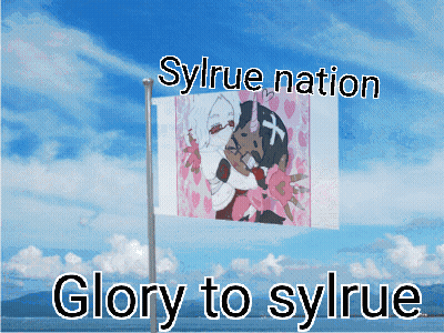 A Flag That Says Glory To Sylrue Is Flying In The Sky GIF