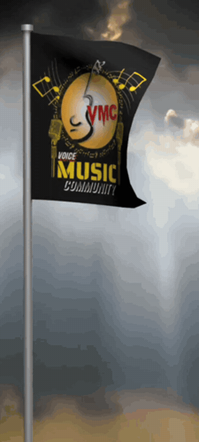 A Flag That Says Voice Music Community Is Flying In The Wind GIF