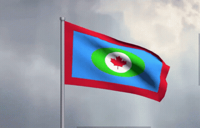 A Flag With A Canadian Maple Leaf In The Center GIF