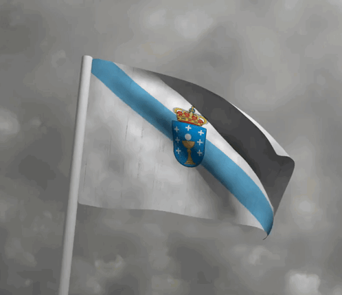 A Flag With A Coat Of Arms On It GIF