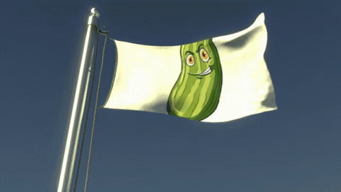 A Flag With A Green Pickle On It GIF