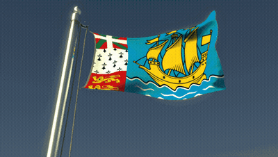 A Flag With A Sailboat On It Is Flying In The Wind GIF