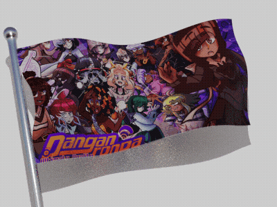 A Flag With Danganronpa Characters On It GIF