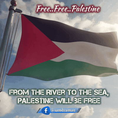 A Flag With The Words From The River To The Sea Palestine Will Be Free Above It GIF