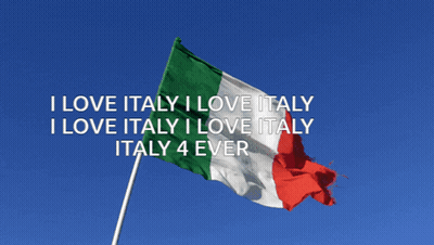 A Flag With The Words I Love Italy I Love Italy I Love Italy Italy 4 Ever GIF