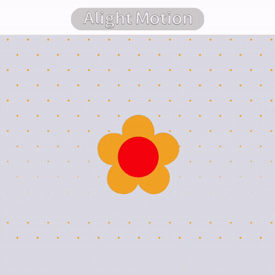 A Flower With A Red Center Is Surrounded By Orange Dots And The Words Alight Motion Below It GIF
