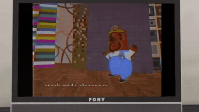 A Fony Television Shows A Cartoon Character Dancing GIF