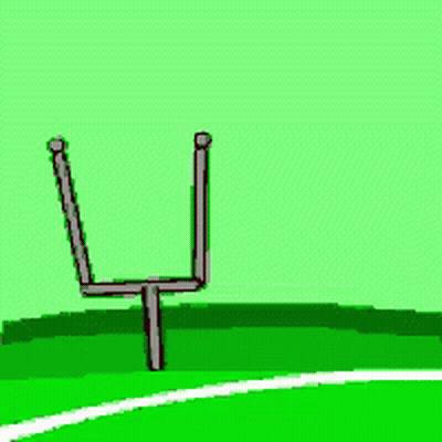 A Football Field With A Goal Post In The Middle GIF