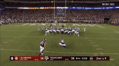 A Football Game Between Alabama And Texas A & M On Cbs GIF