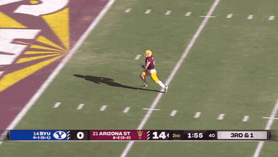 a football game between byu and arizona st.