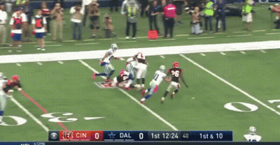 A Football Game Between Dallas And Cincinnati Is Going On GIF