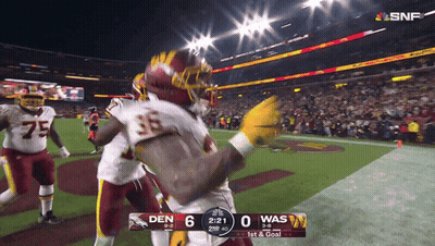 A Football Game Between Den And Was Is Being Broadcast On Snf GIF
