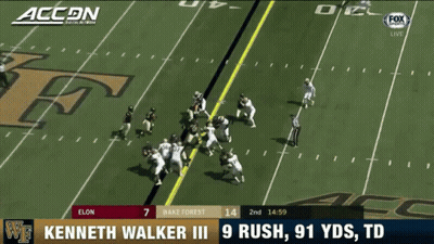 A Football Game Between Elon And Hake Forest GIF