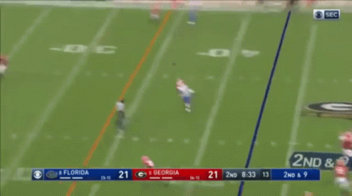 A Football Game Between Florida And Georgia Is Going On GIF