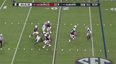 A Football Game Between Georgia And Auburn GIF
