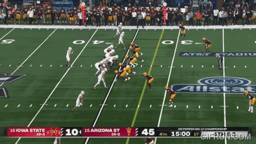 A Football Game Between Iowa State And Arizona State Is Being Shown On Espn GIF