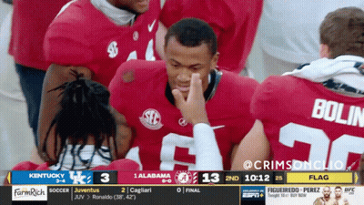 A Football Game Between Kentucky And Alabama Is Being Played GIF