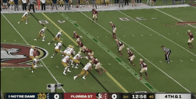 A Football Game Between Notre Dame And Florida St. GIF