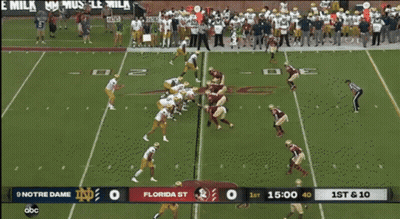 A Football Game Between Notre Dame And Florida St GIF
