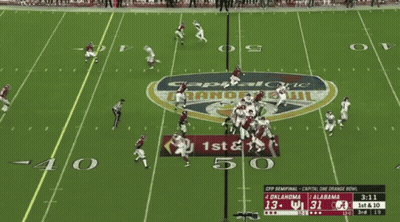 A Football Game Between Oklahoma And Alabama Is Going On GIF