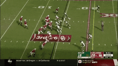 A Football Game Between Oklahoma And Baylor Is Underway GIF
