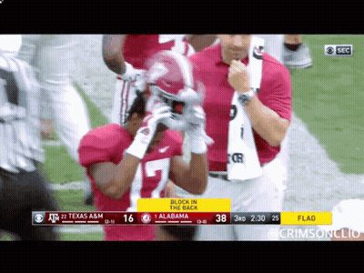 A Football Game Between Texas A & M And Alabama Is Being Shown On Cbs GIF