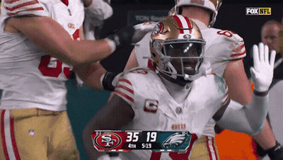 A Football Game Between The 49Ers And The Eagles Is Being Broadcast On Fox Nfl GIF