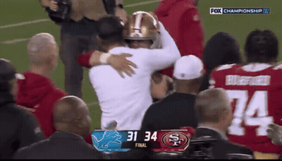 A Football Game Between The 49Ers And The Lions GIF