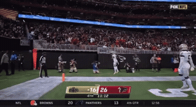 A Football Game Between The Browns And Panthers GIF
