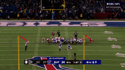 A Football Game Between The Buffalo Bills And The Kansas City Chiefs Is Being Shown On Cbs GIF
