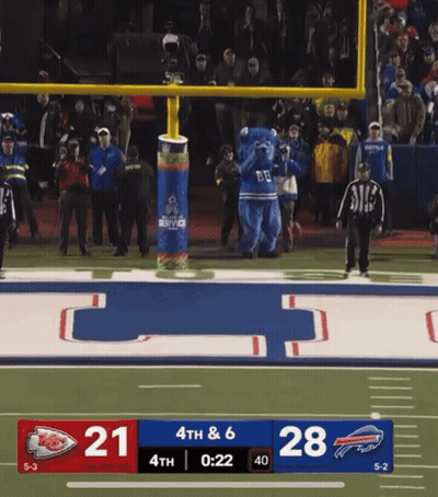 A Football Game Between The Chiefs And The Bills With A Score Of 28 To 21 GIF