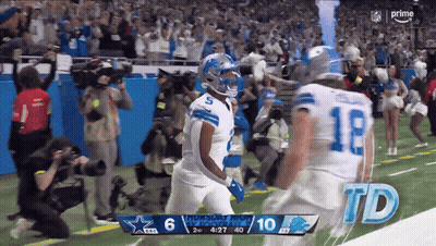 A Football Game Between The Cowboys And The Detroit Lions Is Being Shown On Prime GIF