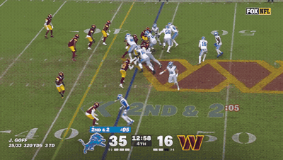 A Football Game Between The Detroit Lions And The Washington Redskins Is Underway GIF