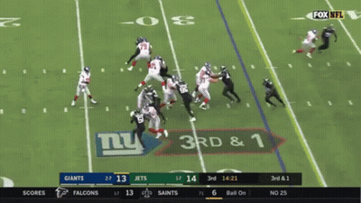 A Football Game Between The Giants And The Jets On Fox Nfl GIF