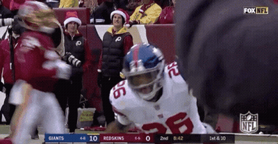 A Football Game Between The Giants And The Redskins Is Underway GIF