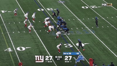 A Football Game Between The New York Giants And The Detroit Lions Is Underway GIF