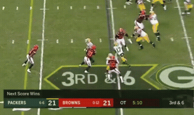 A Football Game Between The Packers And Browns GIF