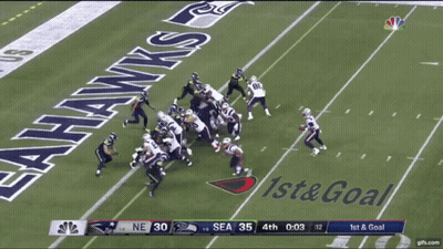 A Football Game Between The Patriots And Seahawks Is Being Shown On Nbc GIF