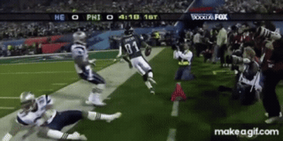 A Football Game Between The Patriots And The Eagles Is Underway GIF