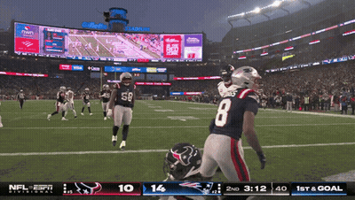A Football Game Between The Patriots And The Texans Is Being Shown On Espn GIF
