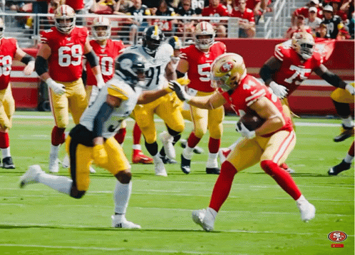A Football Game Between The Pittsburgh Steelers And San Francisco 49Ers GIF