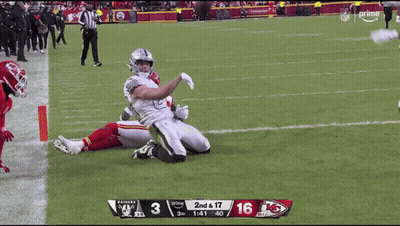 A Football Game Between The Raiders And The Chiefs Is Being Shown On Prime GIF