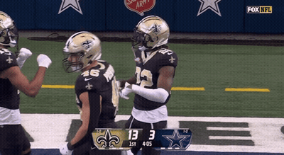 A Football Game Between The Saints And The Cowboys Is Being Broadcast On Fox Nfl GIF