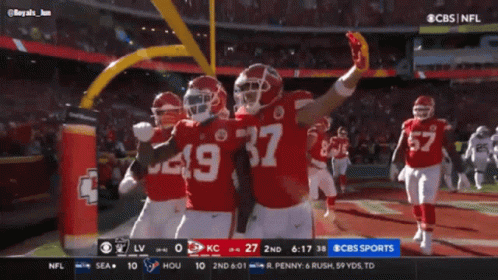 A Football Game Is Being Broadcast On Cbs GIF