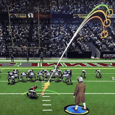 A Football Game Is Being Played And The Score Is 50 GIF