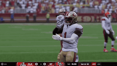 A Football Game Is Being Played Between The 49Ers And The Falcons GIF